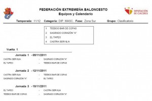 Grupo “A”  Liga Diputación de Cáceres 2011/2012