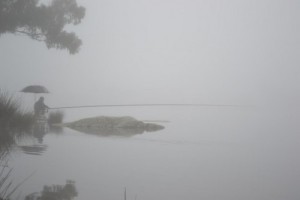 Pescando en la niebla, Pantano viejo del Casar de Cáceres.